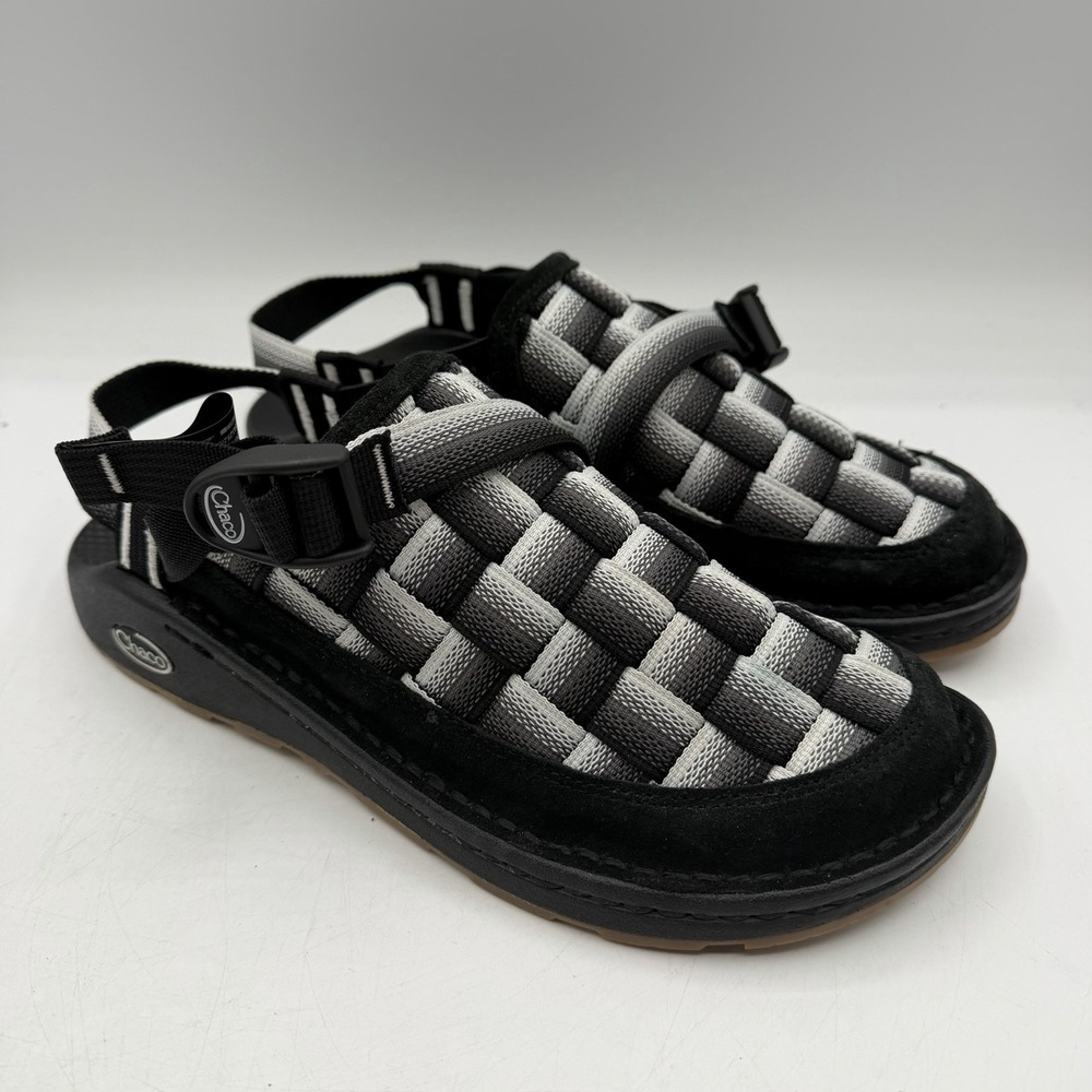 Chaco Canyon Woven Clog Mens Sz 11 Black/White Slip On Adjustable Hiking Shoes
